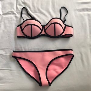 Triangl Bikini in Pink Neoprene